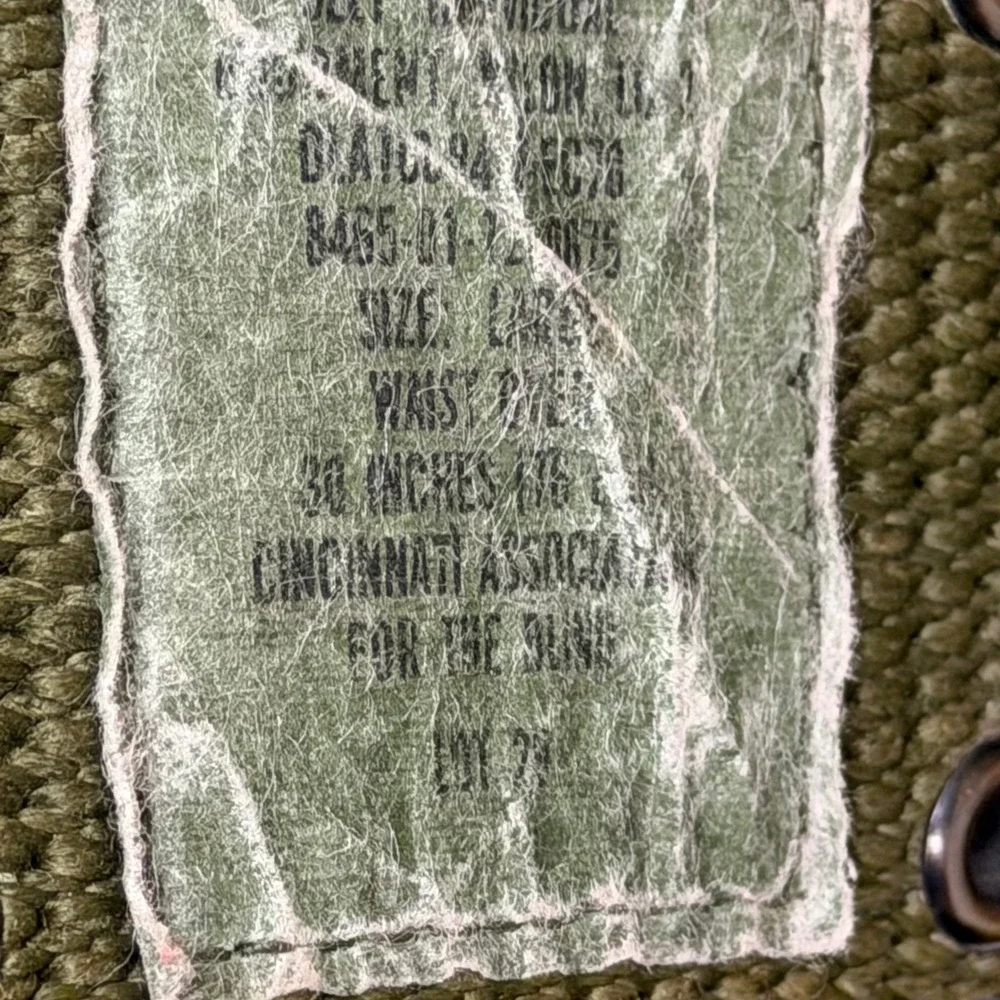 US Military LC-2 Nylon Web Pistol Belt Olive Drab Green Large ALICE Gear 80s Vtg